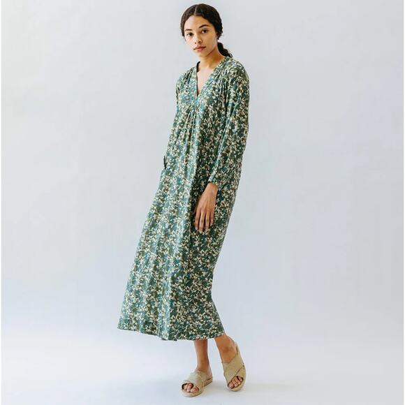 Mirth Handmade Edition Palm Springs Kaftan Dress Sweet Pea Boho Cottage SZ S - Picture 2 of 7